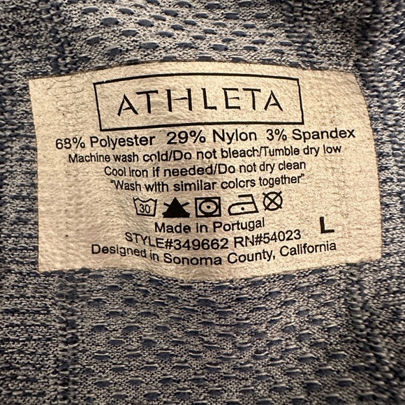 Athleta Fastest Track Blue Camo Shirt Women’s Size Large - Picture 3 of 10